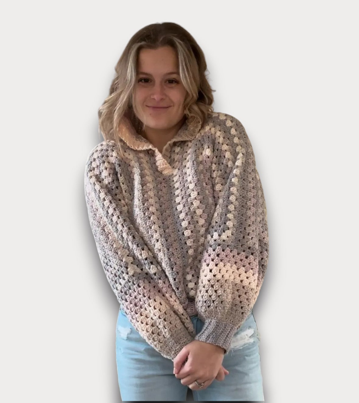 Granny Pullover Crochet Sweater PATTERN & Video Tutorial