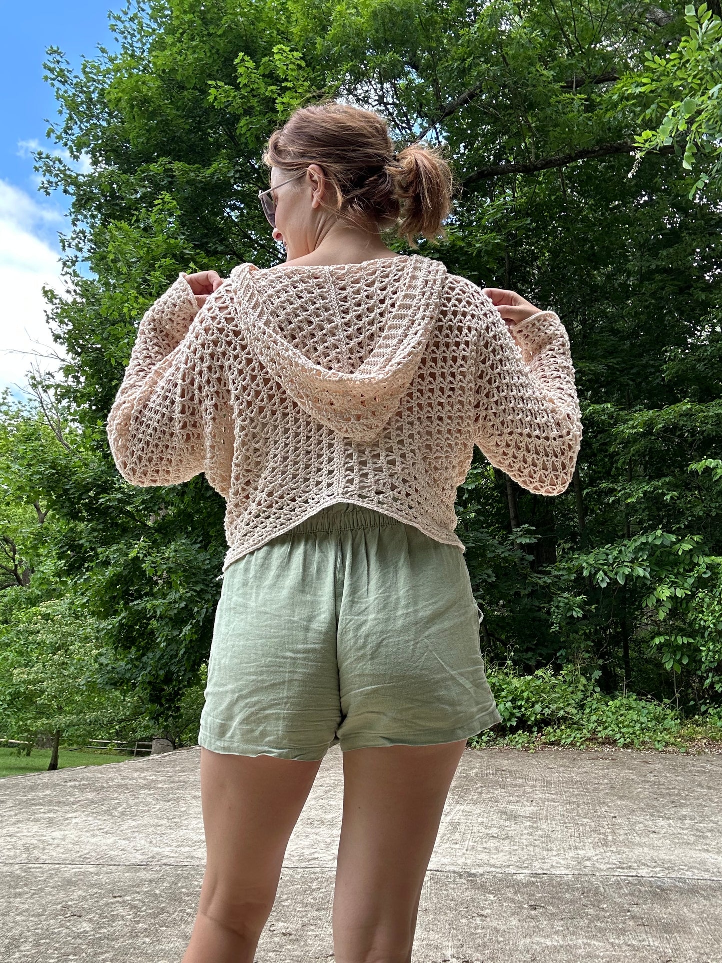 Seaside Breeze Crochet Hoodie Pattern – Hexagon Sweater PDF ONLY – Lightweight Summer Pullover – Made to Measure Crochet Pattern