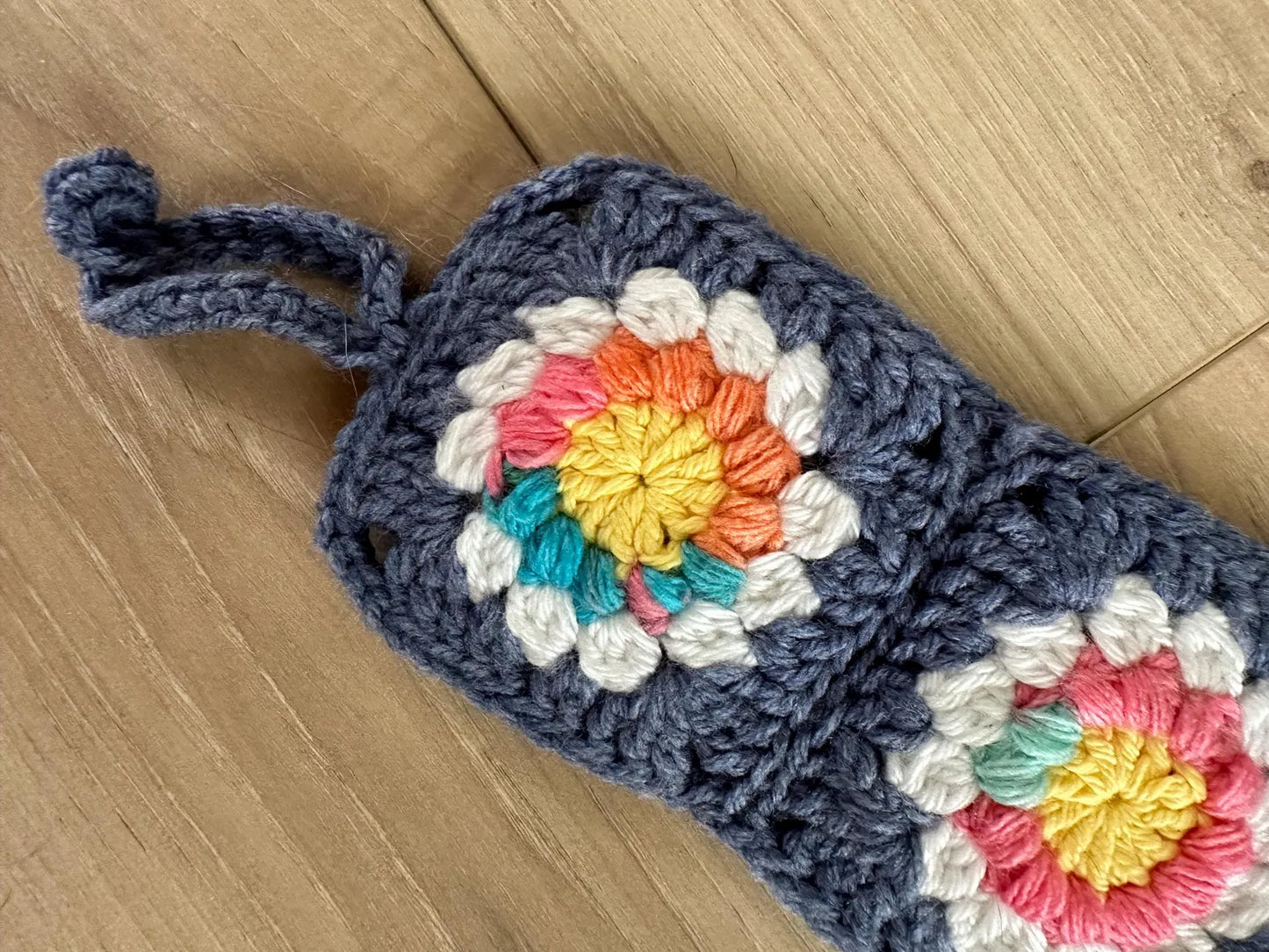 Blue Sunburst Sunglasses Case with Belt Bag Attachment