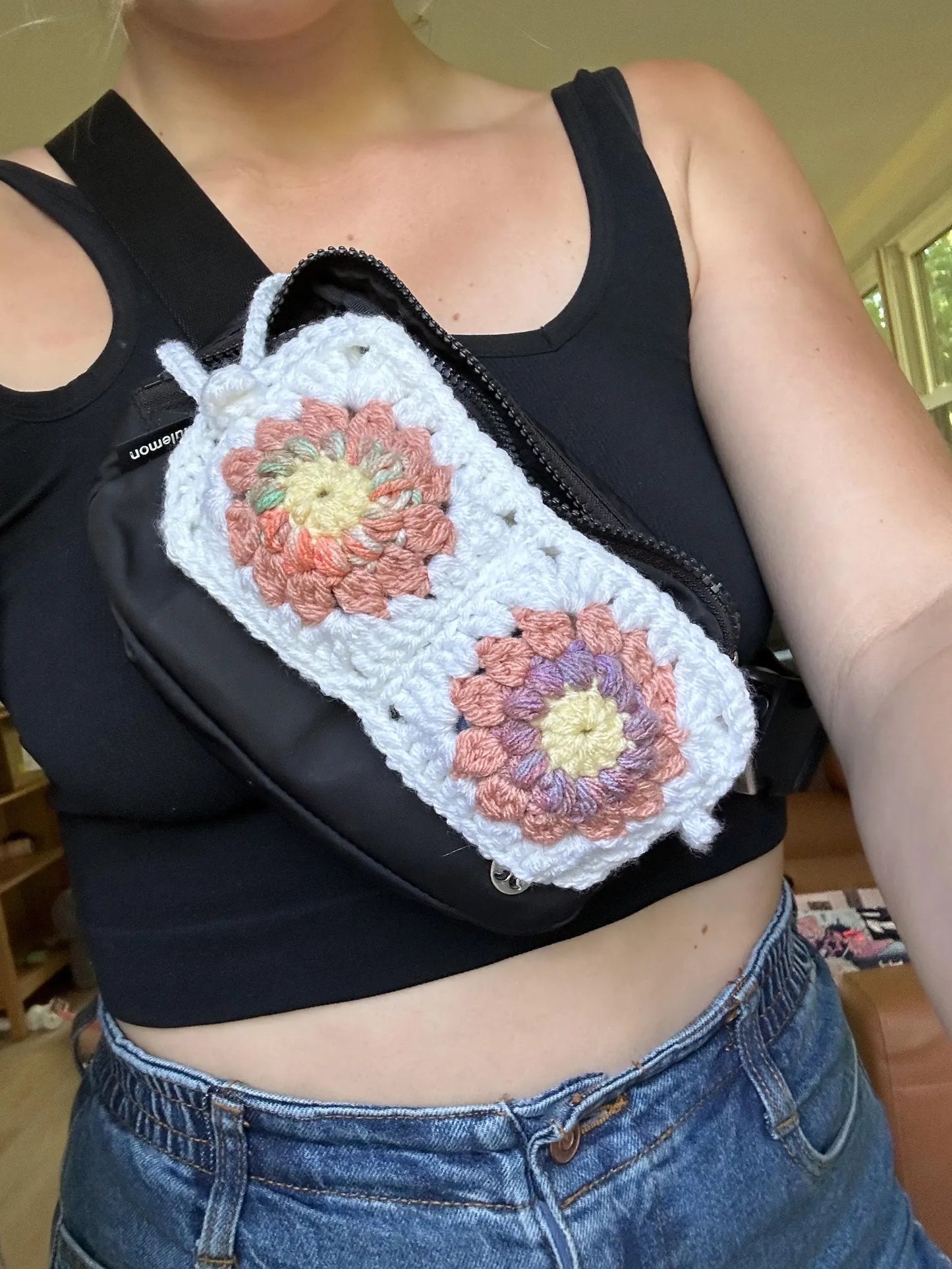 Multicolor Pink Sunburst Sunglasses Case with Belt Bag Attachment