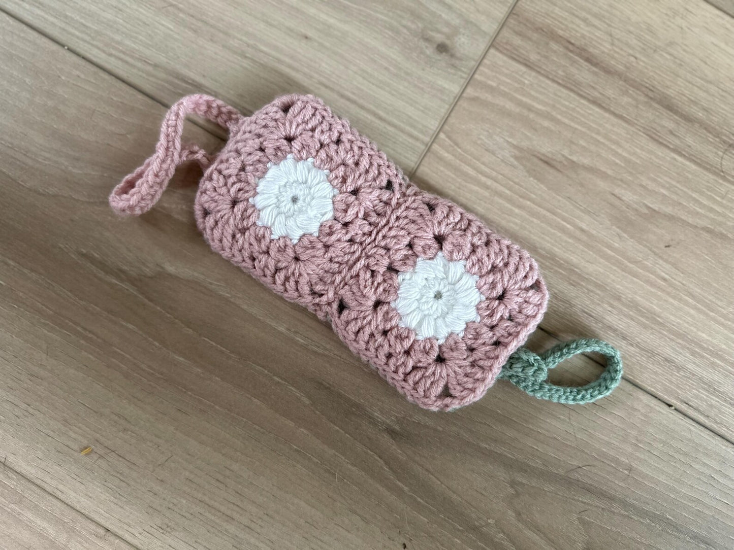 Pink/Green Sunburst Sunglasses Case with Belt Bag Attachment
